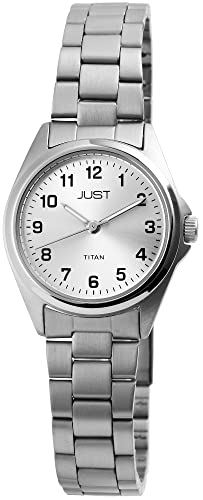 Just Damenuhr Silber Analog Titan Quarz Armbanduhr von Just