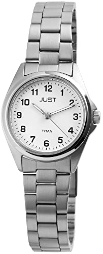 Just Damenuhr Weiß Analog Titan Quarz Armbanduhr von Just