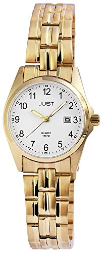 Just Esra Damen – Uhr Edelstahl Armbanduhr Datum Anzeige Analog Quarz JU10119 (Goldfarbig) von Just