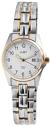 Just Esra Damen – Uhr Edelstahl Armbanduhr Datum Anzeige Analog Quarz JU10119 (Silberfarbig Goldfarbig) von Just