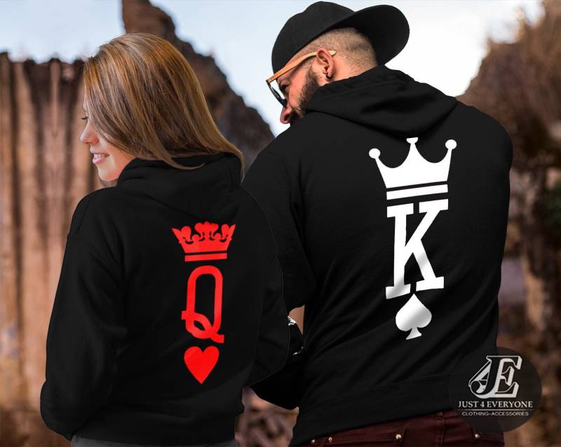 King & Queen Passende Hoodies Paare Geschenkset von Just4Everyone