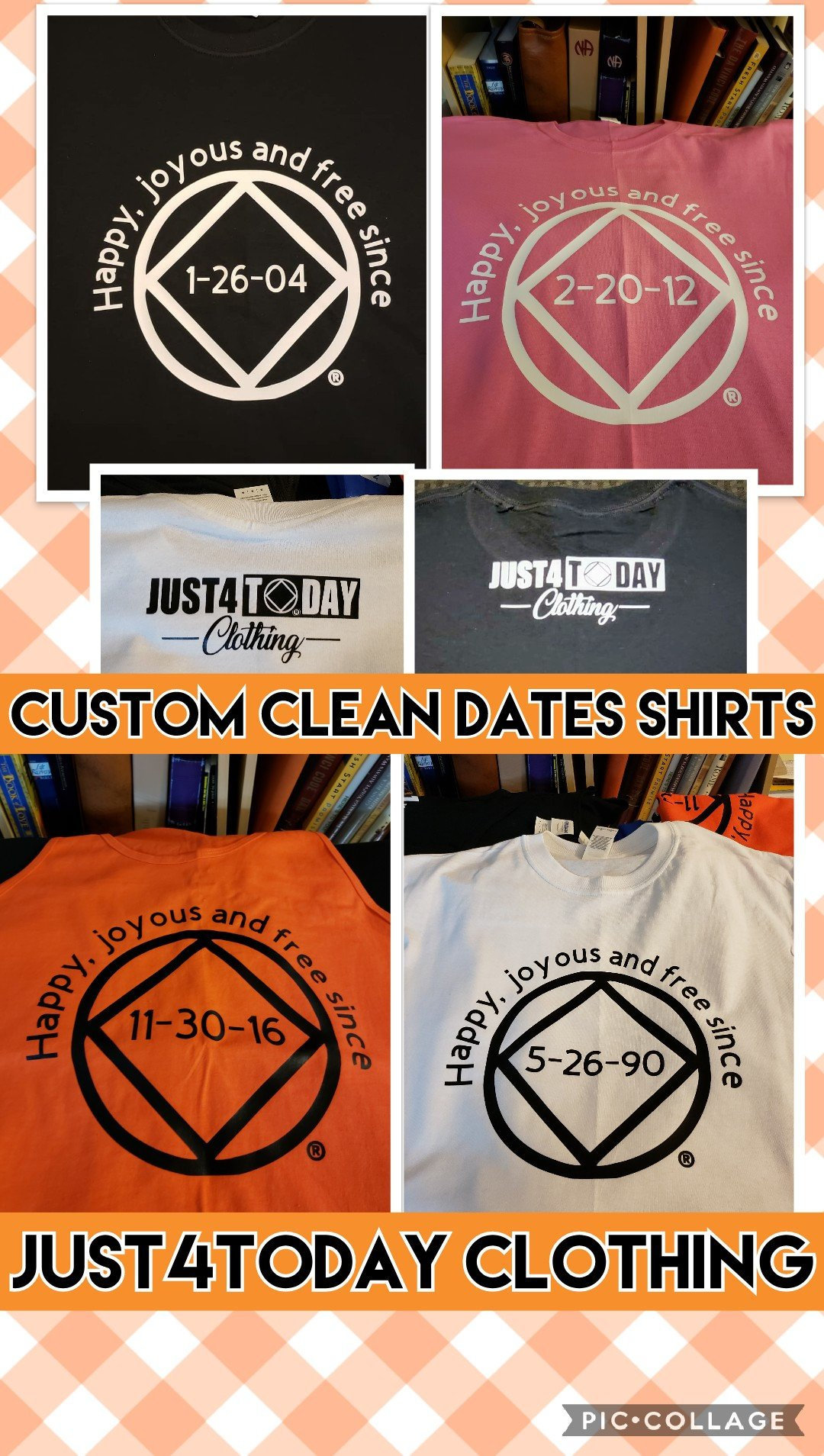 Individuell Angefertigtes Clean Date Narcoics Anonymous T-Shirt von Just4TodayClothing