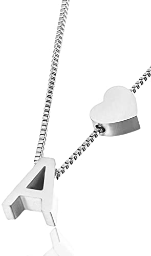 Personalisierte Buchstabenkette Damen Halskette Choker Herz | Edelstahl Namenskette | längenverstellbar | Klassischer schmuck Initial Kette Wasserfest A M S J Geschenk für Freundin Mama Frau Gold von MY LUXERY