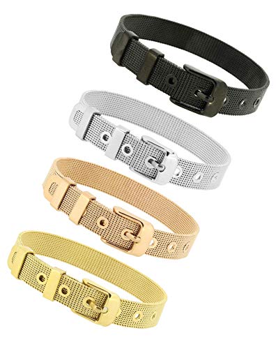 Charm Armband | Mesh Charmband | Edelstahl Armband| Mesh Charm Armband - Charms austauschbar - Größen verstellbar - Damenarmband Charmband 316L Edelstahl Silber von Just4Trend