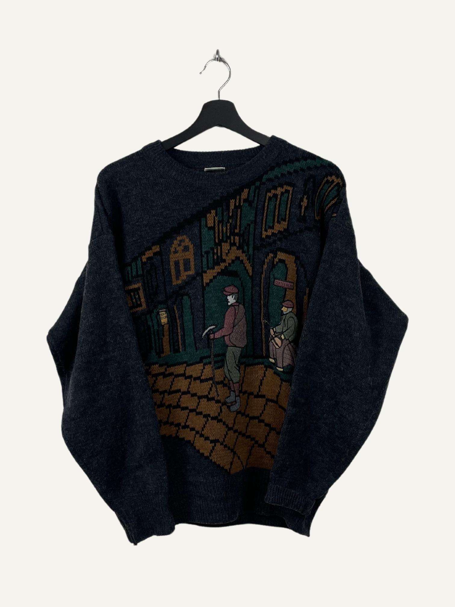 Vintage 90S Sweater Unisex Size M Crazy Pattern Knitwear Vintage 90S Sweater Unisex Size M Crazy Pattern Knitwear von JustASecondDE
