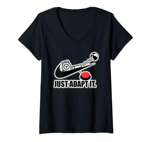 Damen Passen Sie es einfach an das Tick-Design an T-Shirt mit V-Ausschnitt Damen Passen Sie es einfach an das Tick-Design an T-Shirt mit V-Ausschnitt von JustAdaptIt.com