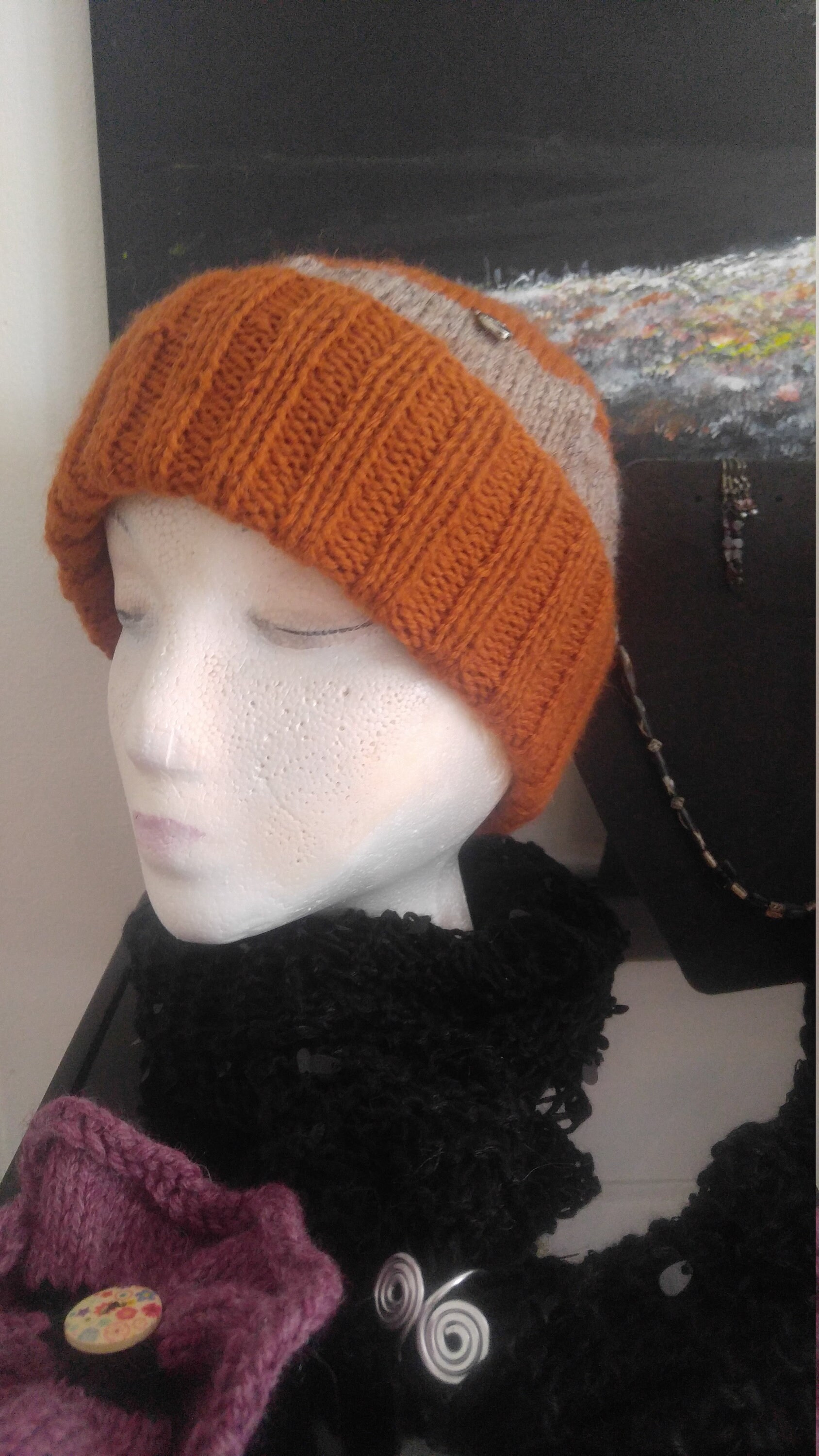 Frauen Handgestrickte Mütze, Kürbis, Mein Eigenes Design Frauen Handgestrickte Mütze, Kürbis, Mein Eigenes Design von JustAskJackie