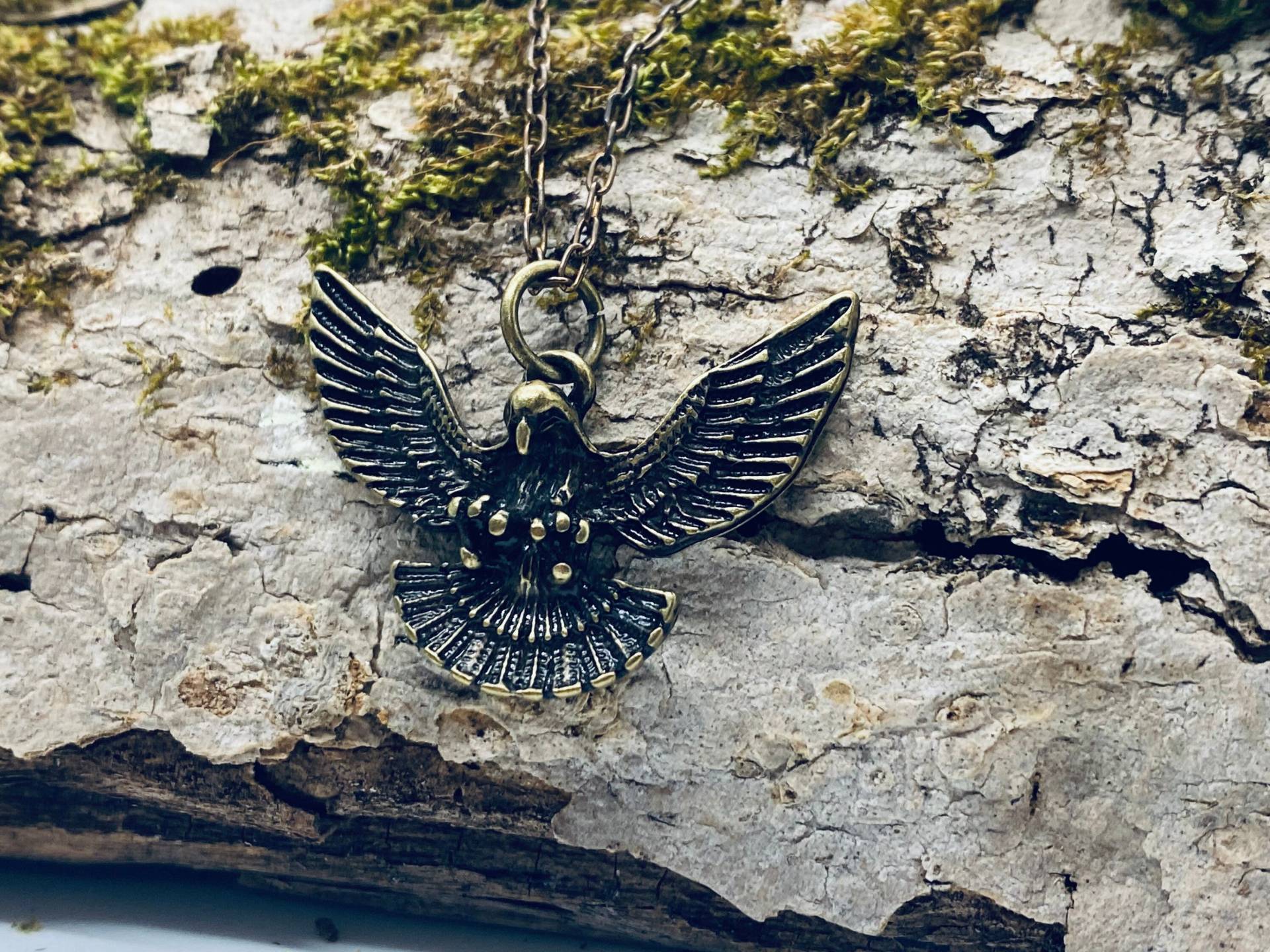 Adler Halskette - Bronze Vogel Schmuck von JustBeadItByDrue
