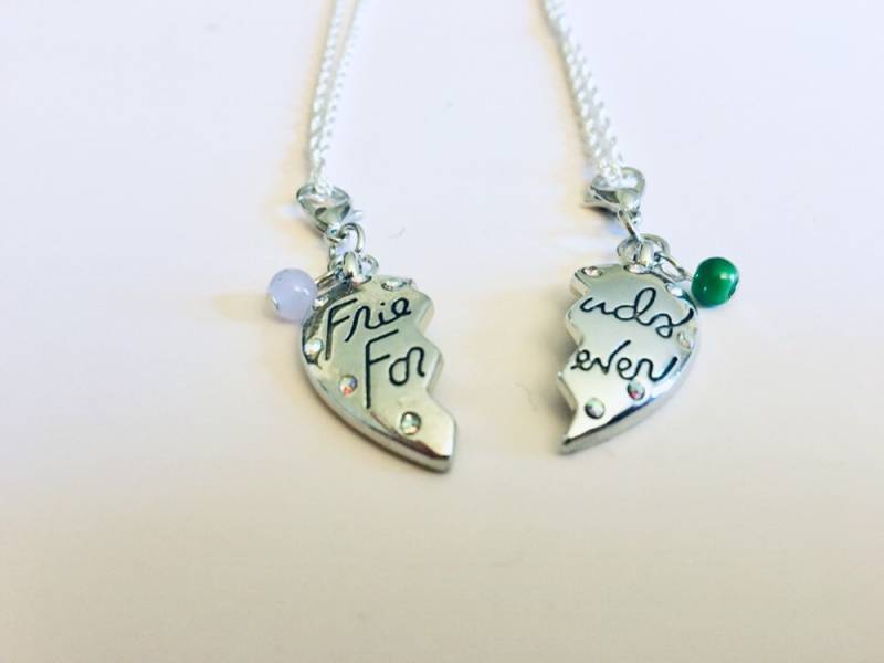 Beste Freundin Halskette - Bff Halskette, Geschenk Swarovski Kristall Friends Forever Interlocking Hearts von JustBeadItByDrue