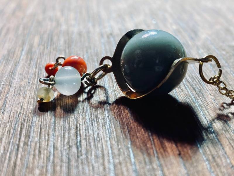 Blaue Perle Baumeln Anhänger - Retro Style Halskette von JustBeadItByDrue