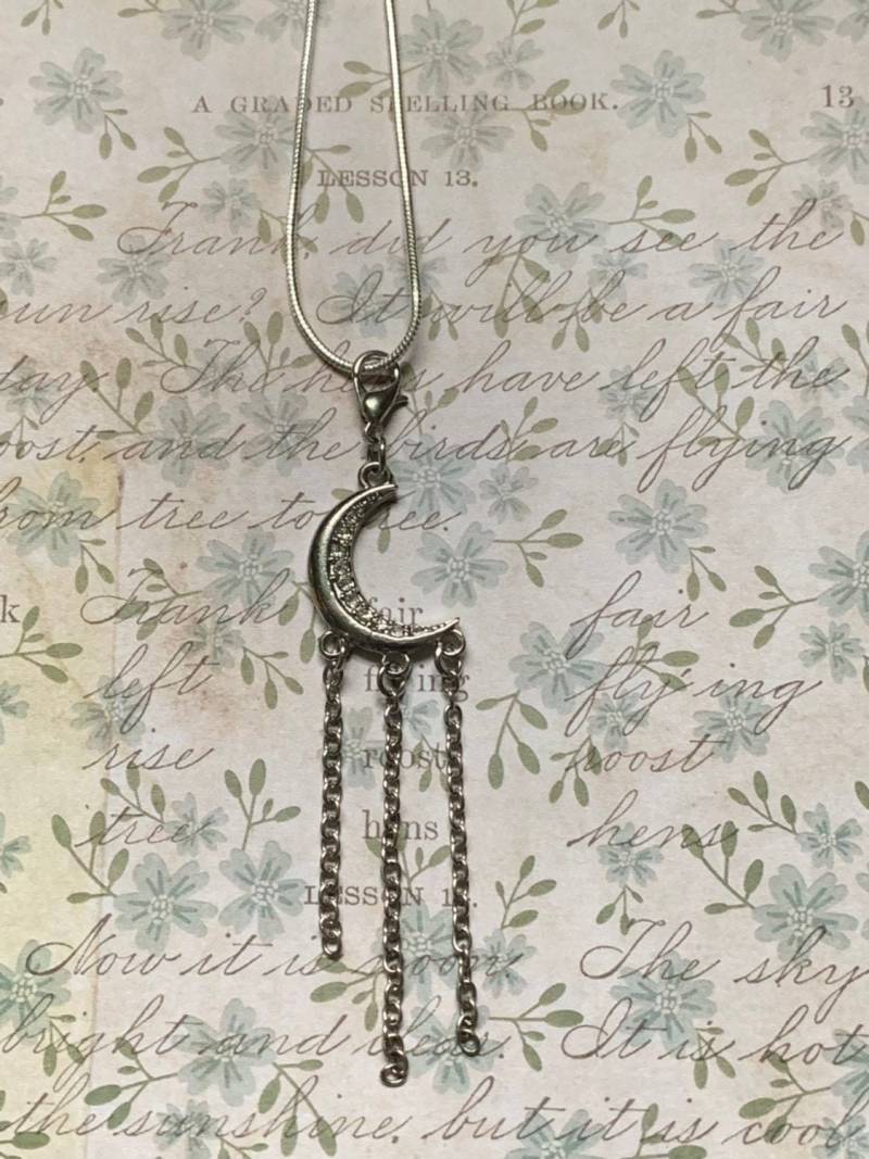 Halbmond Anhänger Silber Celestial Halskette von JustBeadItByDrue