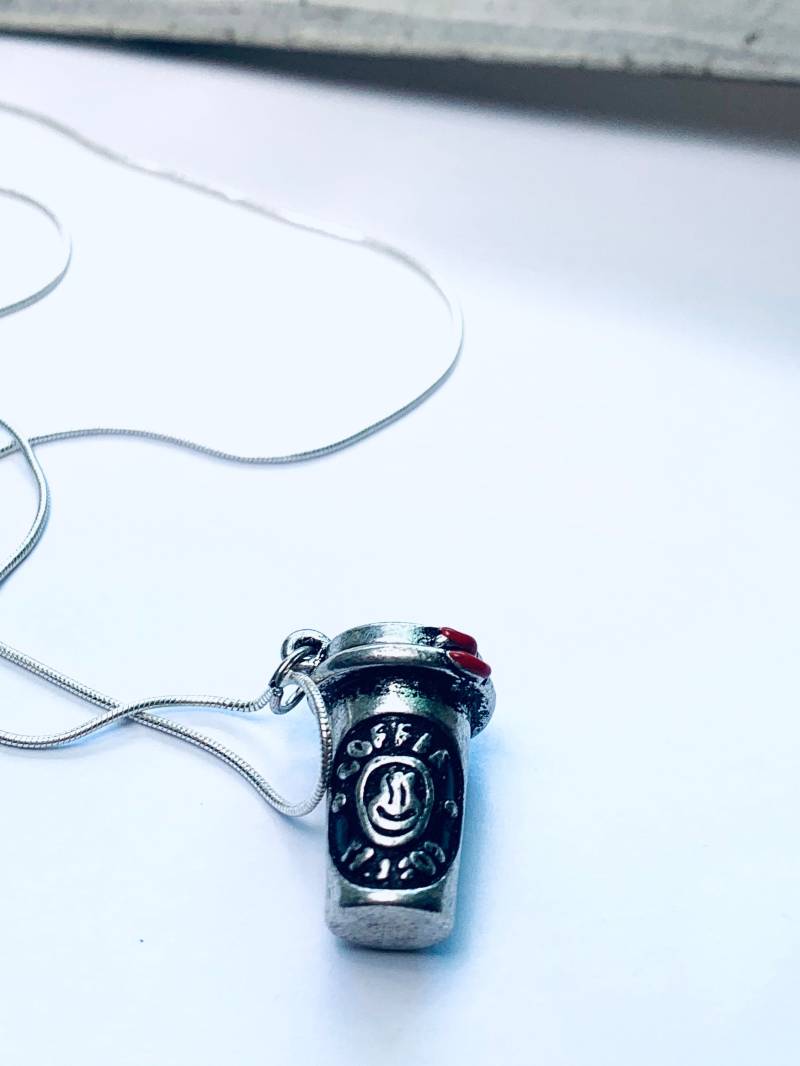 Kaffeetasse Charm Halskette - Sterling Silber Anhänger von JustBeadItByDrue