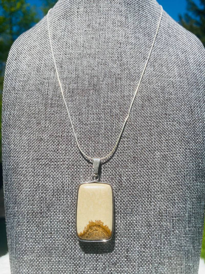 Natürliche Jaspis Anhänger - Echte Stein Sterling Silber Halskette Justbeaditbydrue von JustBeadItByDrue