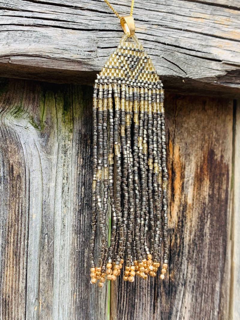 Perlen Quaste 14K Gold Boho Chic Schmuck von JustBeadItByDrue