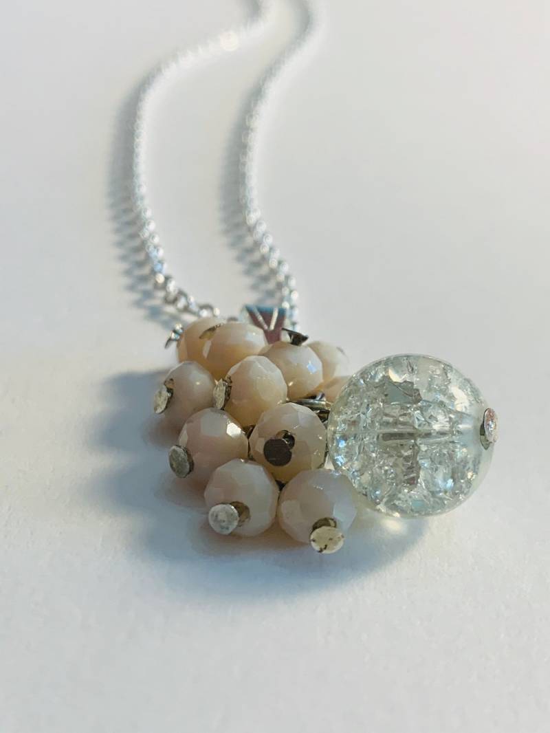 Perlen Quaste Halskette Stein Bead Cluster Anhänger von JustBeadItByDrue