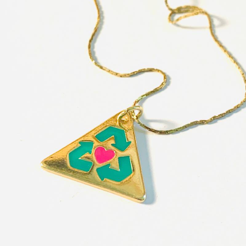 Recycle Symbol Anhänger Halskette - Erde Tag Schmuck von JustBeadItByDrue