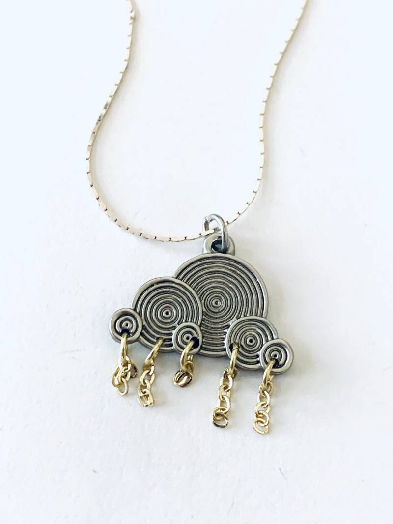 Regen Anhänger Silber Regentropfen Anhänger, Origineller Schmuck von JustBeadItByDrue