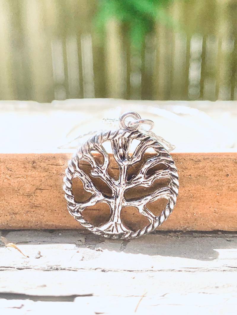 Sterling Silber Stammbaum Charm Halskette von JustBeadItByDrue