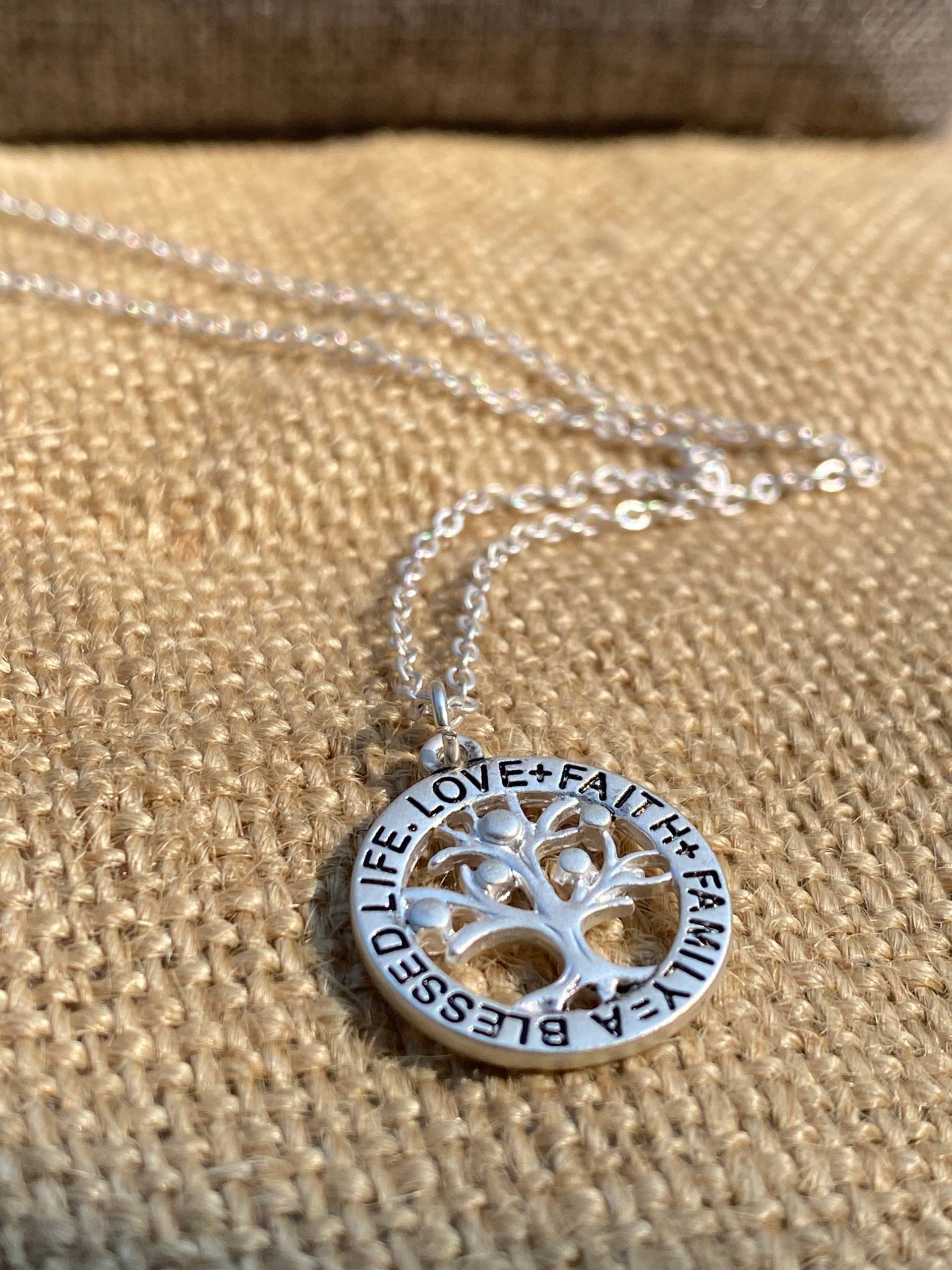 sterling Silber Baum Des Lebens Halskette - Kreis Anhänger von JustBeadItByDrue