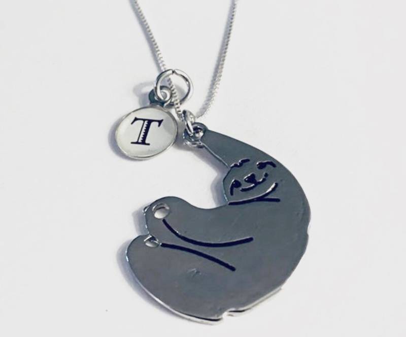 Faultier Silberkette Mit Hängendem Anhänger von JustBeadItByDrue