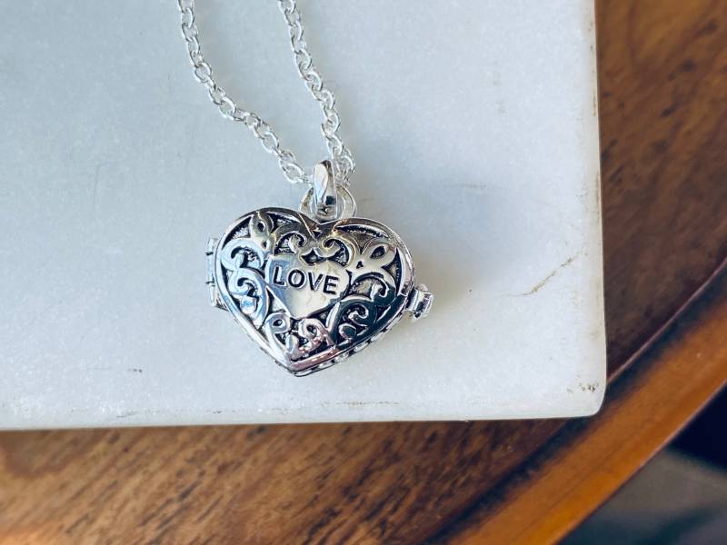 sterling Silber Herz Medaillon "Ich Trage Dein Mit Mir' von JustBeadItByDrue