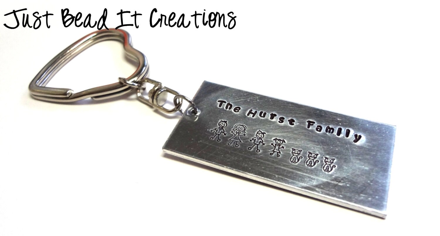 Familie Keychain Familie Keychain von JustBeadItCreations