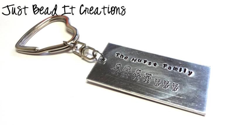 Familie Keychain Familie Keychain von JustBeadItCreations