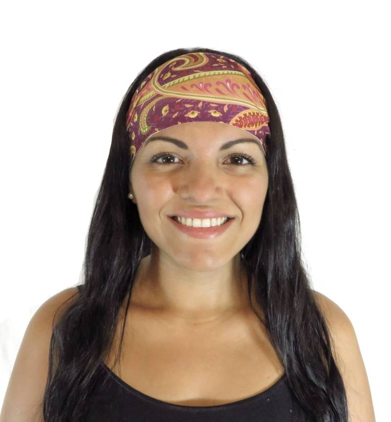 Boho Stirnband Yoga Laufstirnband Breites No Slip Frauen Turban Workout Hippie Wrap S217 von JustBreatheAcc