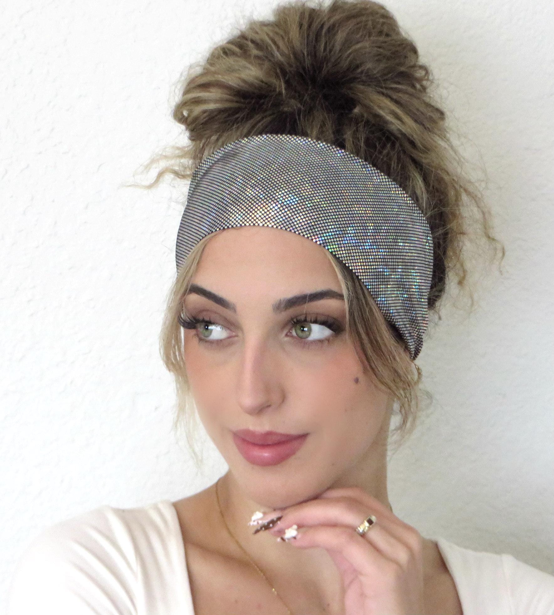 Metallic Silber Yoga Stirnband, Fitness No Slip Frauen Haarband, Laufendes Tanzen Ab Stirnband von JustBreatheAcc