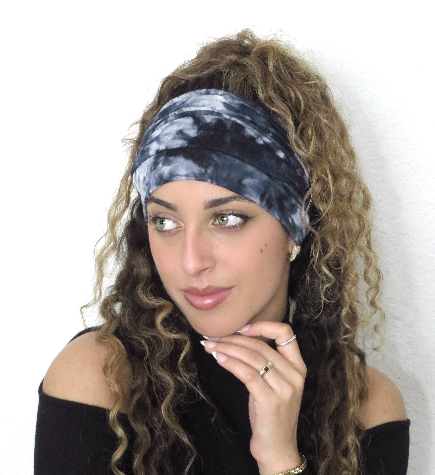 Tie Dye Stirnband, Breites Hippie-Stirnband, Laufendes Yoga Fitness Boho Turban, Frauen Stirnband von JustBreatheAcc