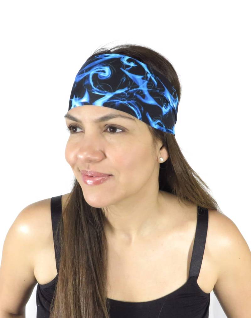 Yoga Stirnband Laufendes Schwarz Breit Boho Fitness Frauen Feuchtigkeitstransport No Slip S107 von JustBreatheAcc