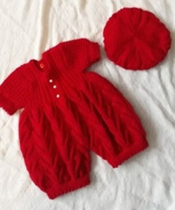 Handgestricktes Baby Strampler Set Neugeborene Größe von JustCreatedForYou