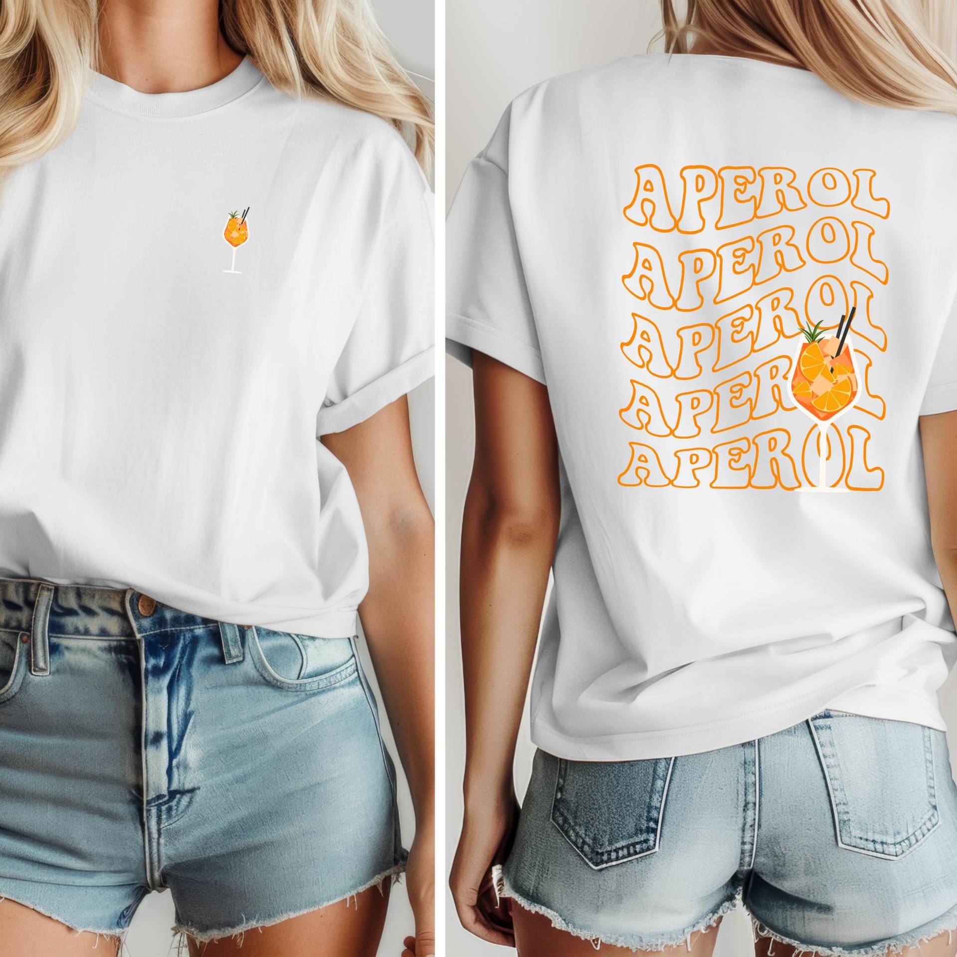 Aperol Spritz T-Shirt | Sommer Summer Vibes Aperitivo Lover Retro von JustEssentialsForYou