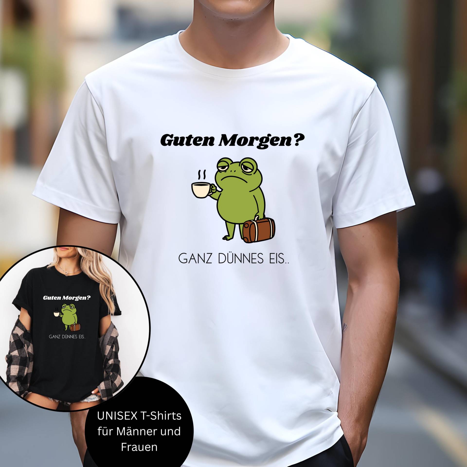 T-Shirt Morgenmuffel | Geschenk Kaffeeliebhaber Geschenkidee Kaffee Shirt Langschläfer Geburtstagsgeschenk von JustEssentialsForYou