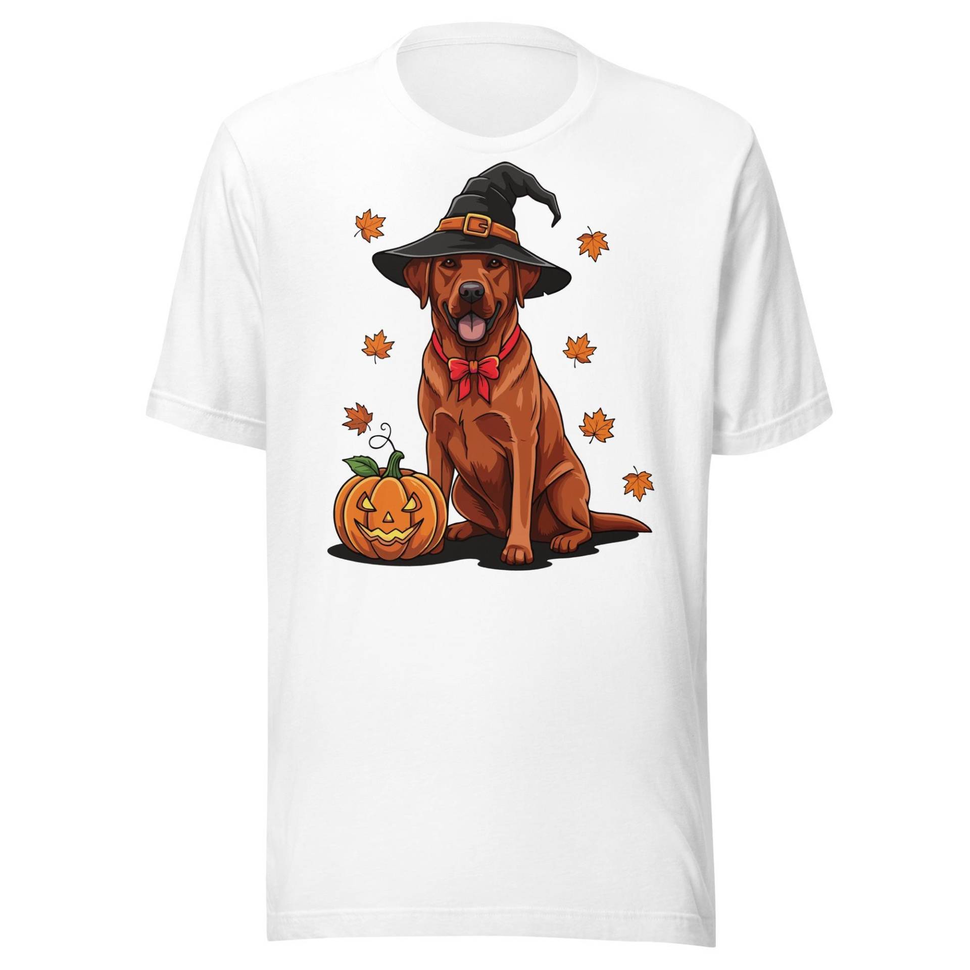 Unisex-T-Shirtfox Red Labrador Halloween T-Shirt | Lustiges Hund Design Mit Kürbis & Hexenhut Geschenk Für Fans Unisex-T-Shirtfox Red Labrador Halloween T-Shirt | Lustiges Hund Design Mit Kürbis & Hexenhut Geschenk Für Fans von JustFoxRed