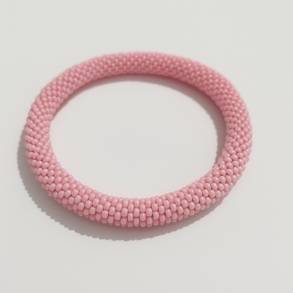Handmade Pink Glass Bead Bracelet - Seabead Jewelry Friendship Delicate Statement For Every Day Handmade Pink Glass Bead Bracelet - Seabead Jewelry Friendship Delicate Statement For Every Day von JustHandcraftsStudio
