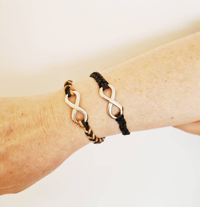Eternity/Infinity Natur Lederarmband - Schwarz/Braun Eternity/Infinity Natur Lederarmband - Schwarz/Braun von JustJaxsJewellery