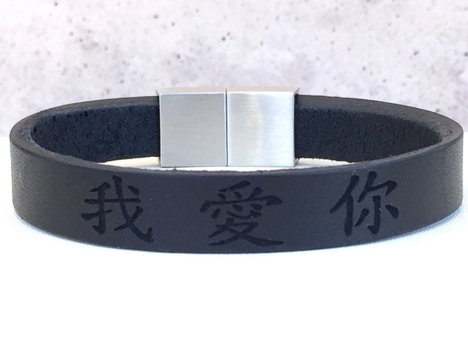 Echtlederarmband Für Männer Personalisierte Manschette in Fremder Sprache Echtlederarmband Für Männer Personalisierte Manschette in Fremder Sprache von JustLeatherB