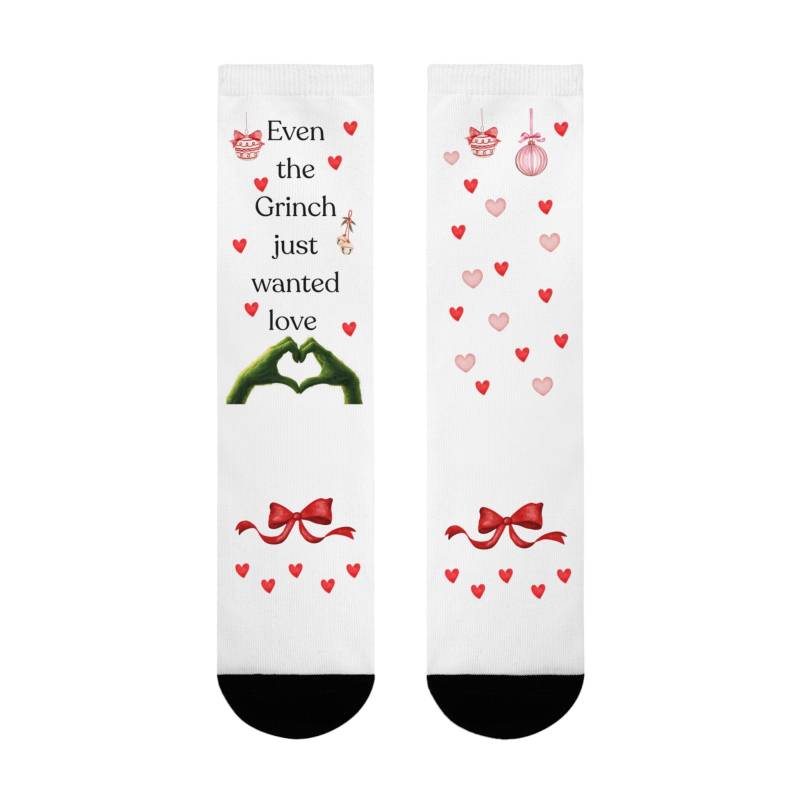 Christmas Socks | Cute Present Grinch Liebevolle Socken Weihnachtsgeschenk von JustLovely4You
