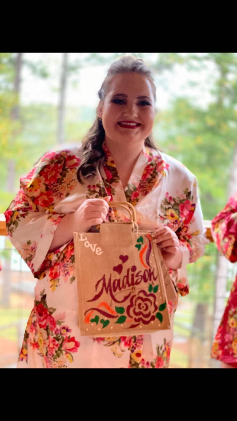 Handbemalte Und Personalisierte 10x10 Natürliche Jute-Tote Für Nur 15, 00 von JustMeCustomTotes