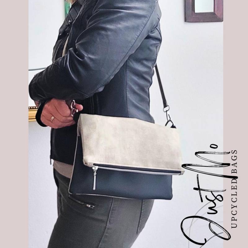Elegante Handtasche, Abendtasche Envelope, Pochette, Fold Over Clutch, Trendig Vegane Ledertasche von JustMoDesing