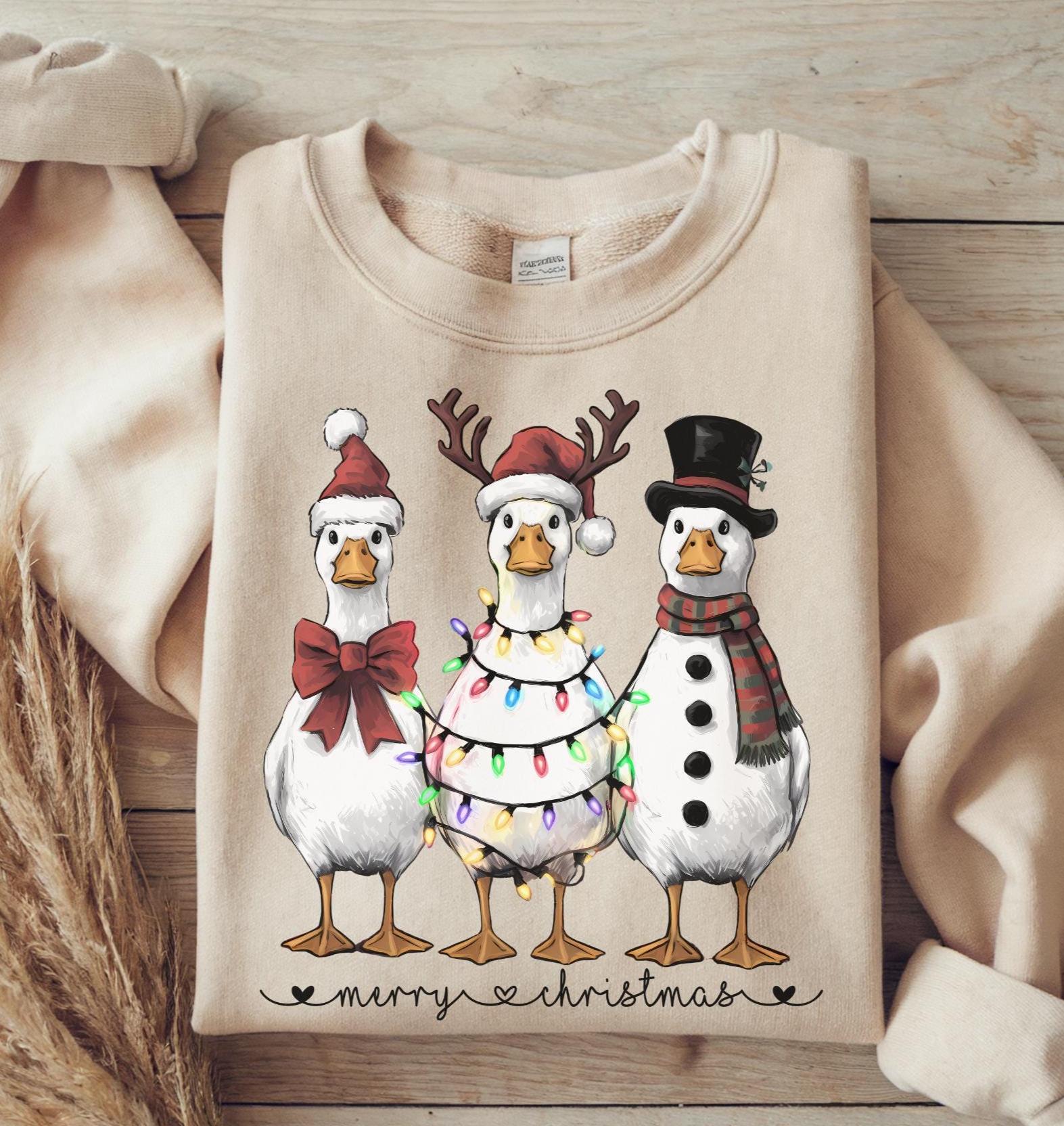 Merry Christmas Duck Sweatshirt, Funny Goose X-Mas Shirt, Xmas Holiday Pullover, Farm Animal Festive Winter Sweater, Weihnachtspulli Merry Christmas Duck Sweatshirt, Funny Goose X-Mas Shirt, Xmas Holiday Pullover, Farm Animal Festive Winter Sweater, Weihnachtspulli von JustNiceShirts