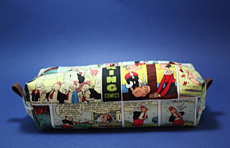Boxy Make-Up Tasche - Popeye Comic Panel Print Reißverschluss Stiftetasche von JustPeachyHandmade