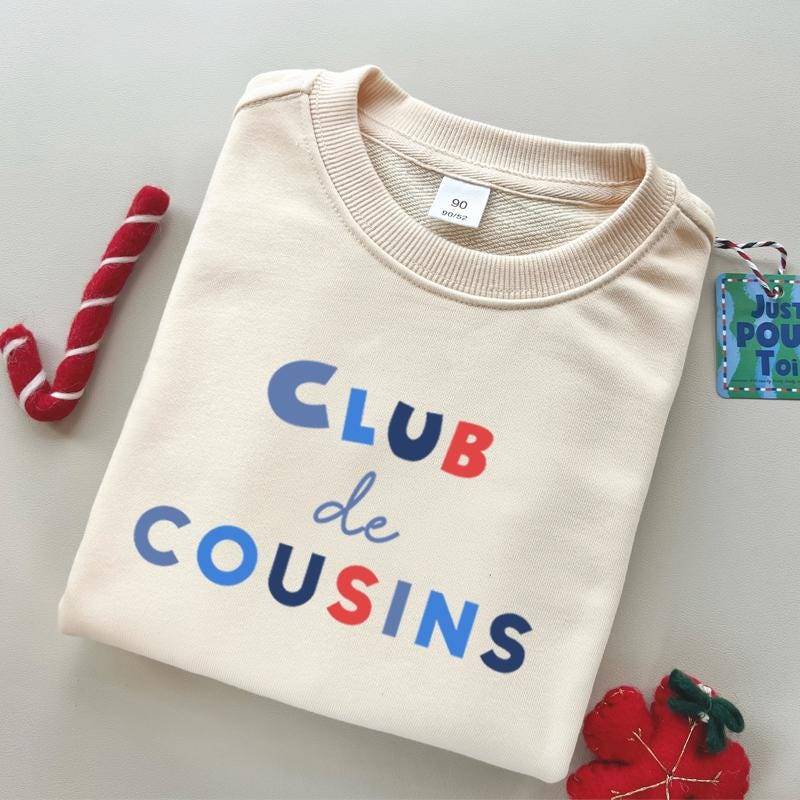 Retro Cousin Sweatshirt - Passendes Geschwister Lustiges Club Kinder Top Personalisiertes Geschenk von JustPourToiDesign