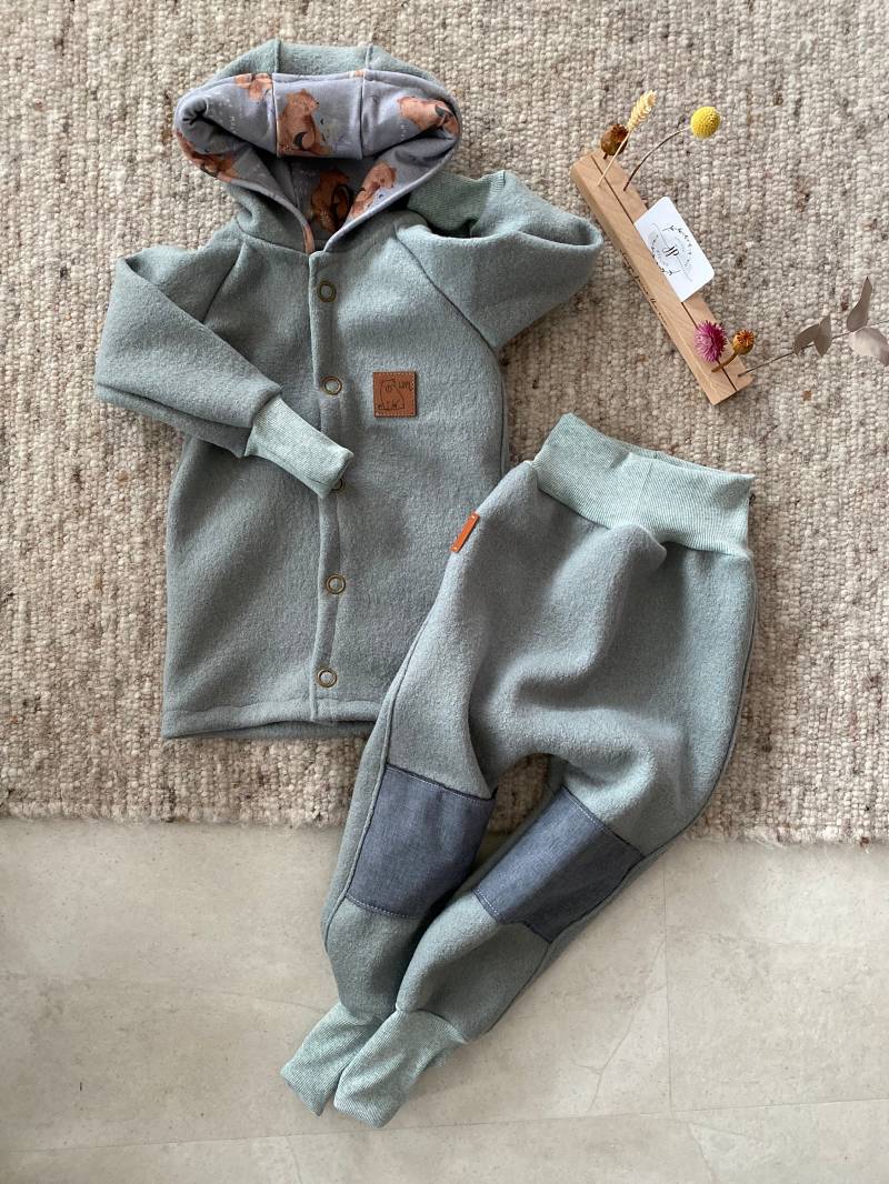 Set Walkjacke Und Walkhose, Walkanzug Schurwolle Wollwalk Walkloden von JustPurebyjpatelier