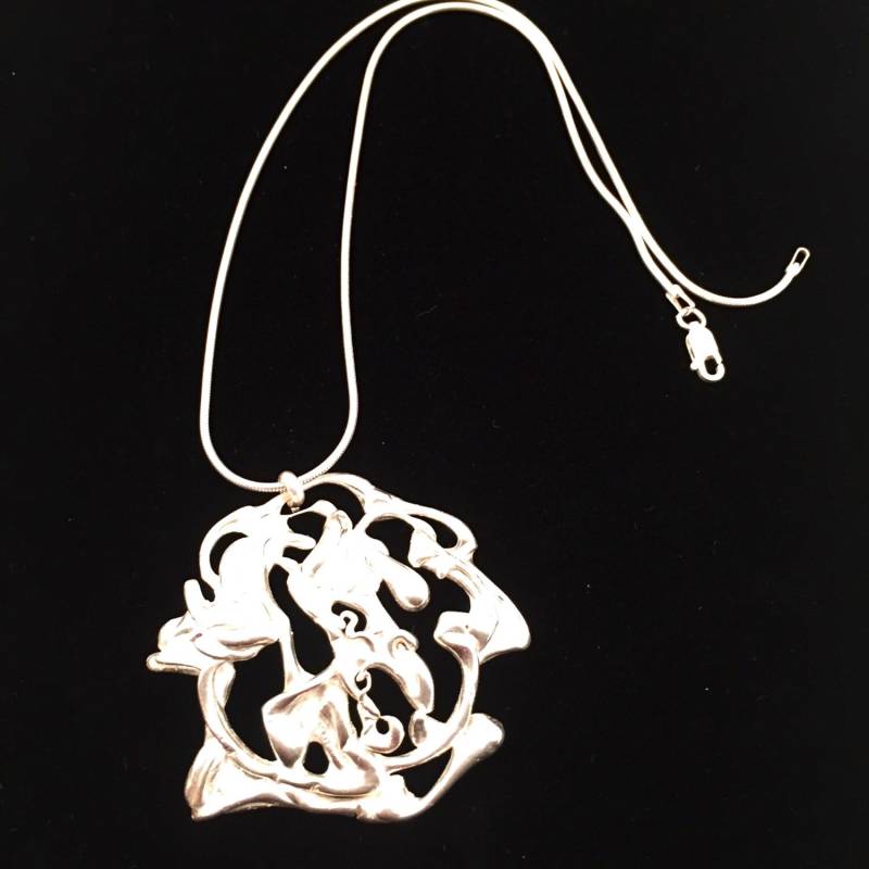 Inferno Sterling Silber Halskette - Unikat Anhänger An Silberkette von JustRocksandCoral