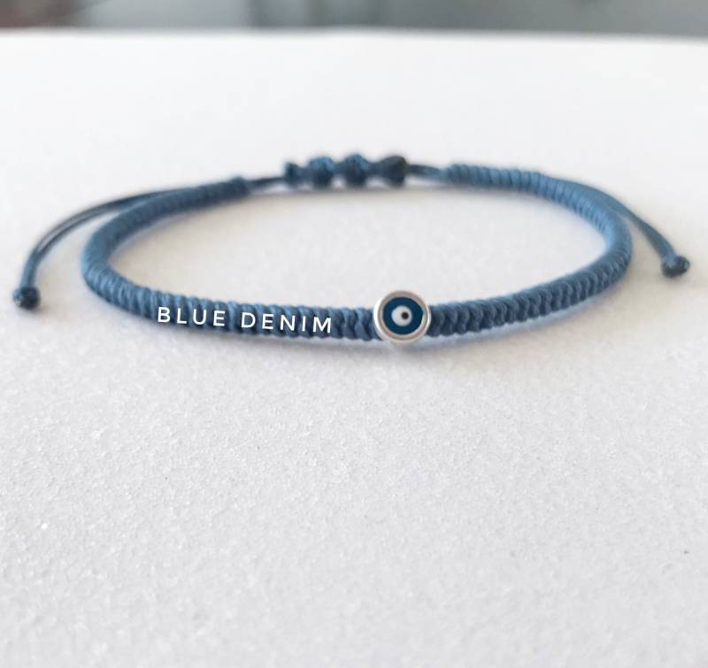 Wasserdichtes Evil Eye Cord Armband, Emaille Charm, Verstellbares Unisex-Design, Geflochtener Schmuck von JustSeedBeads