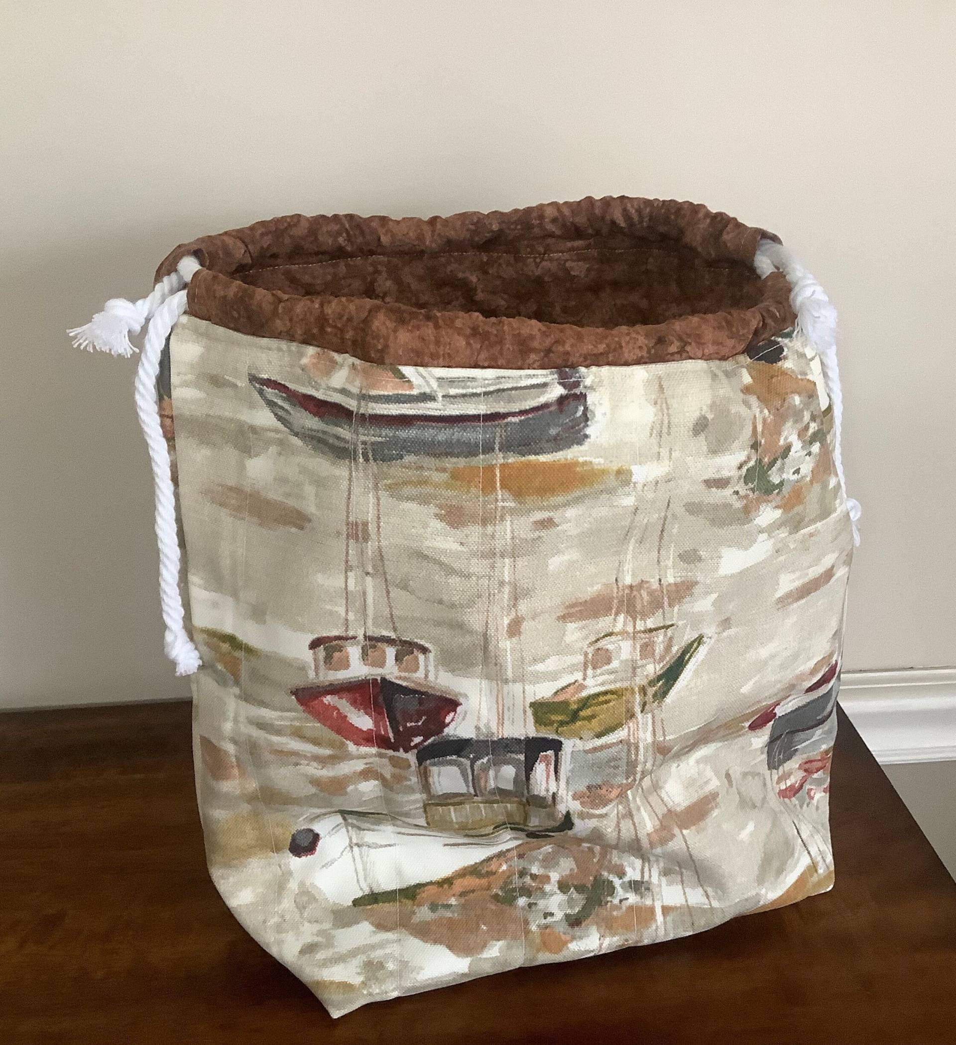 Baumwoll Canvas Handwerk Projekttasche. Perfekt Zum Stricken, Häkeln, Garn Und Andere Handarbeiten. Handgemachte Baumwolltasche Mit Kordelzug Baumwoll Canvas Handwerk Projekttasche. Perfekt Zum Stricken, Häkeln, Garn Und Andere Handarbeiten. Handgemachte Baumwolltasche Mit Kordelzug von JustSewKristine