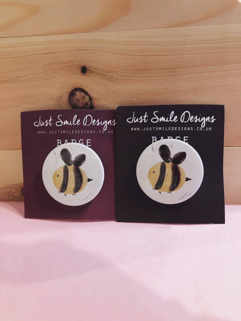 Bee Badges - Hummel Badge Pin Back Buttons Anstecker Biene Geschenk von JustSmileDesigns