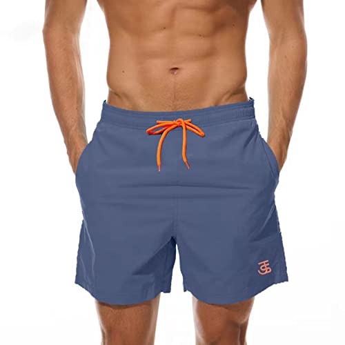 JustSun Badehose Herren Badeshorts Herren Kurz Schnelltrocknend Männer Schwimmhose Boardshorts Herren Beachshorts Swim Shorts Denim S von JustSun